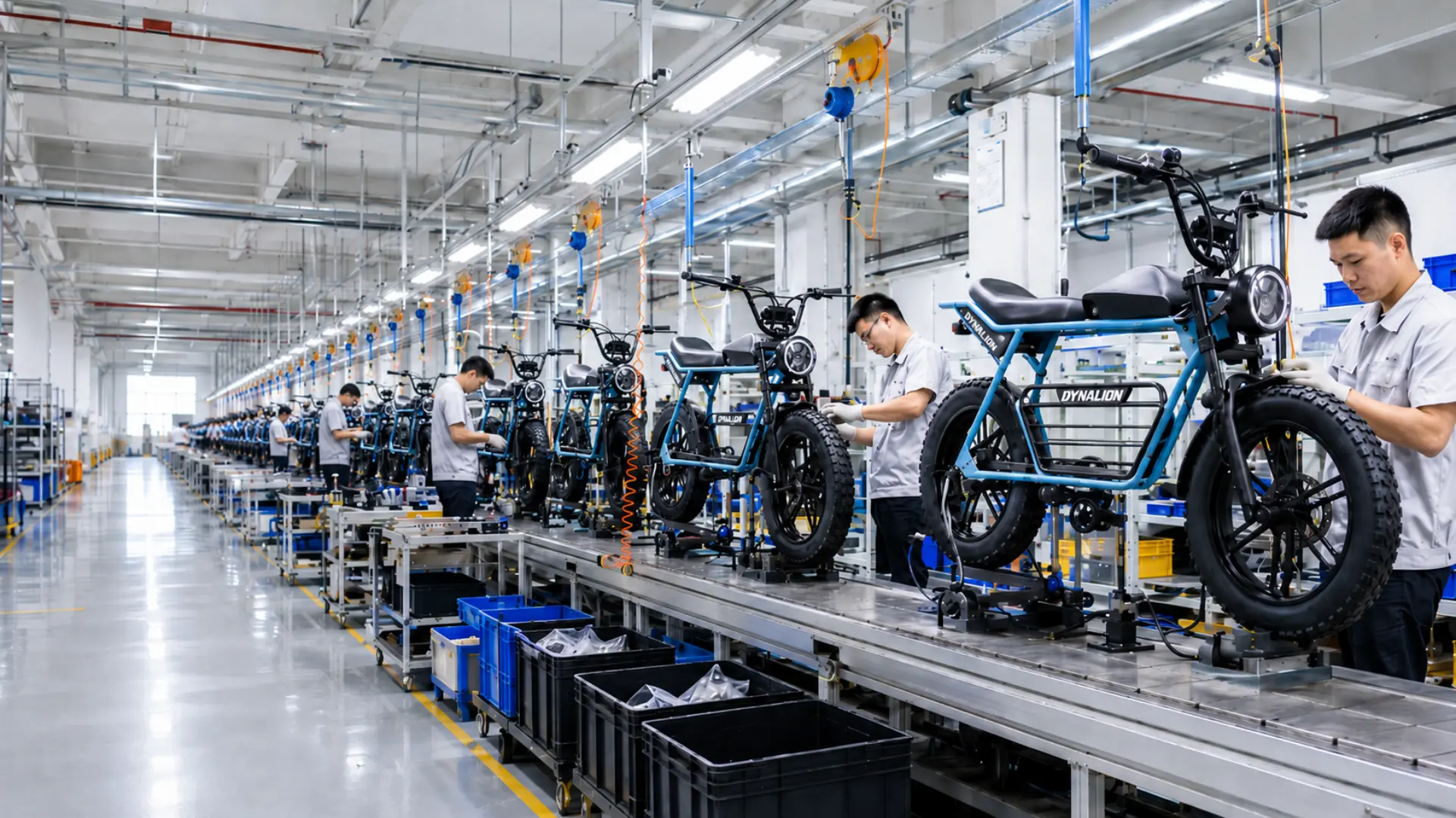 DYNAbike electric bike OEM and ODM manufacturing assembly line in China