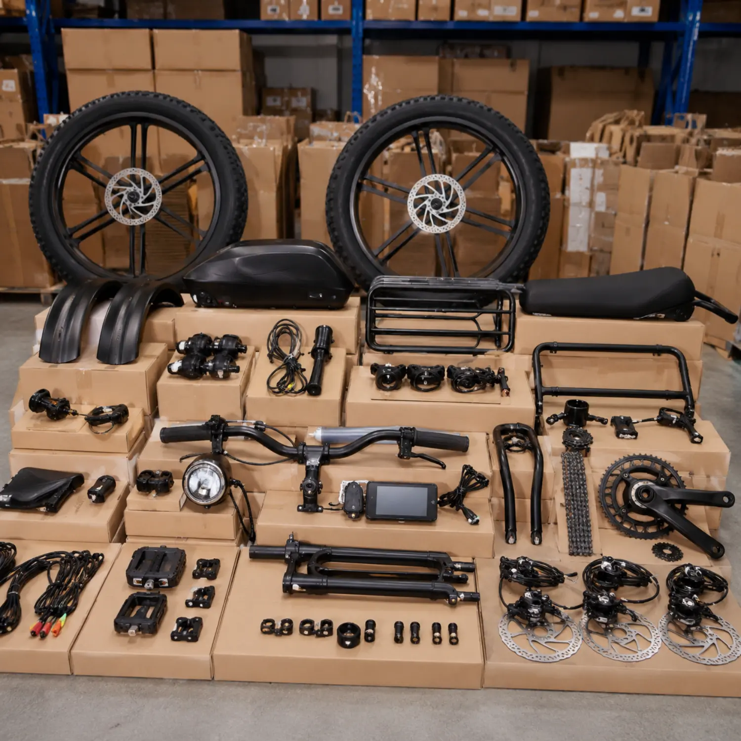 Electric bike components arranged for BOM configuration and OEM production planning